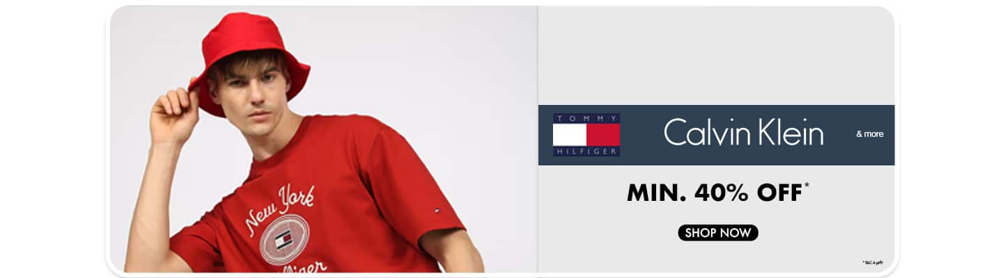 Minimum forty percent off Tommy Hilfiger Calvin Klein and more.